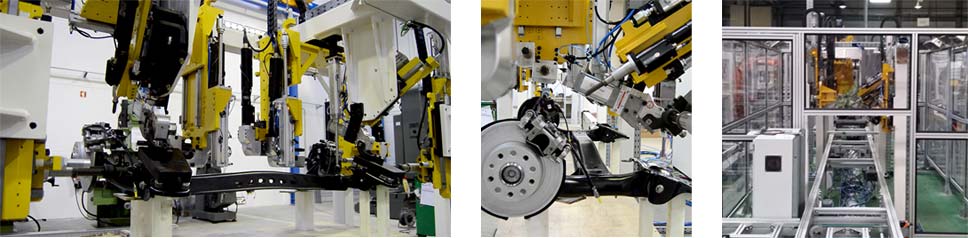 Système de boulonnage d'essieu arrière intégré à la chaîne de montage